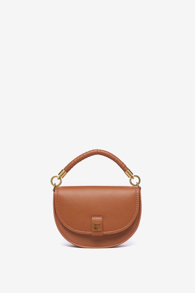 Abbacino Bandolera media luna en materiales reciclados cognac En oferta