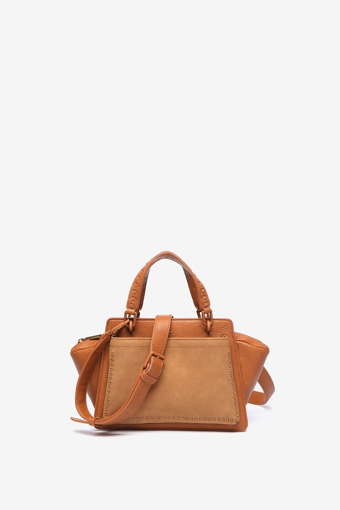 Abbacino Bolso de mano pequeño en materiales reciclados cognac Descuento por venta flash