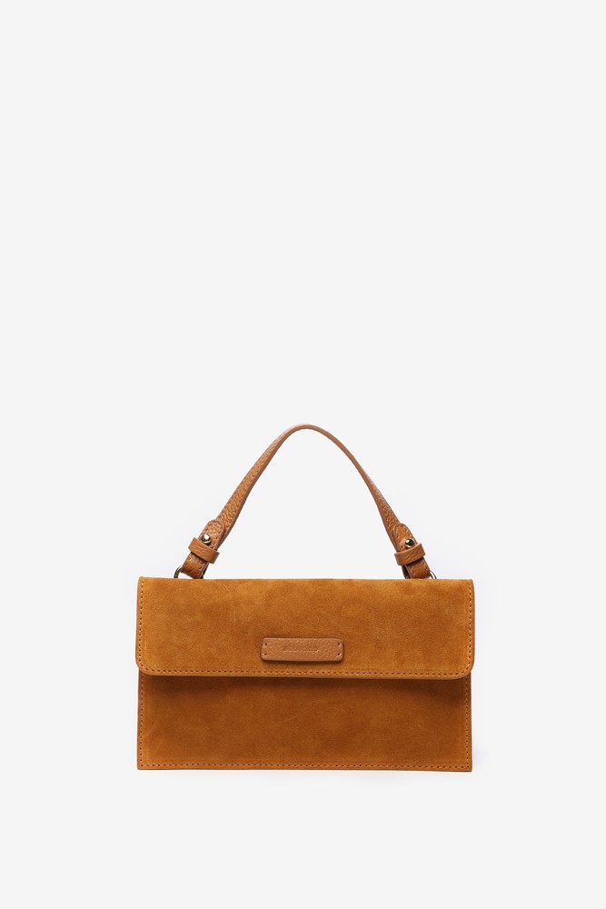 Abbacino Bandolera mini de ante en cognac Ofertas de temporada