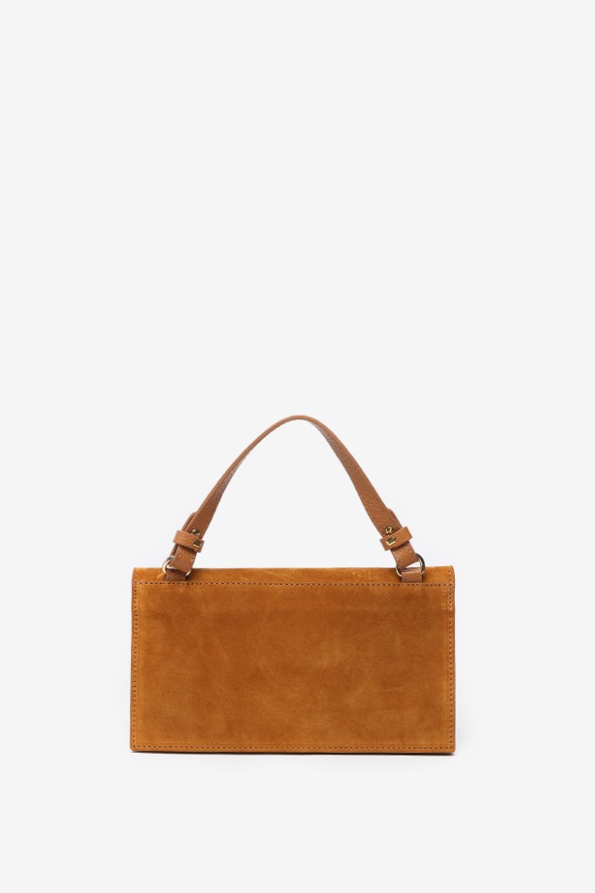 Abbacino Bandolera mini de ante en cognac Ofertas de temporada
