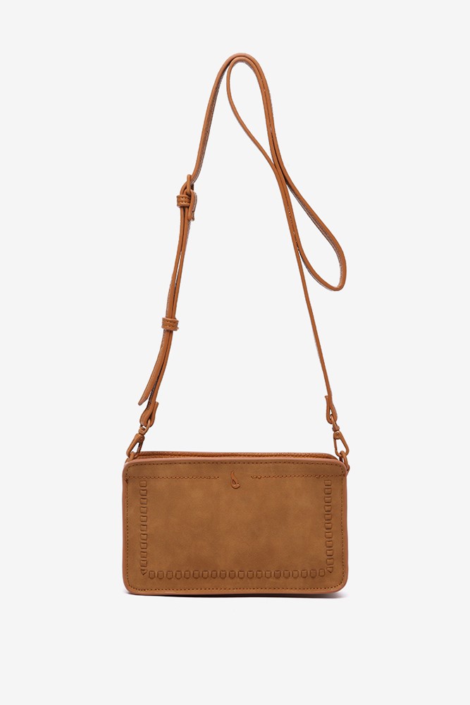 Abbacino Bandolera en materiales reciclados cognac Ofertas especiales
