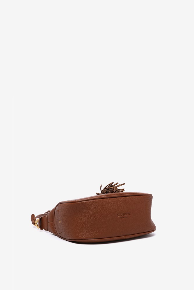 Abbacino Bandolera con borla en materiales reciclados cognac Grandes ahorros