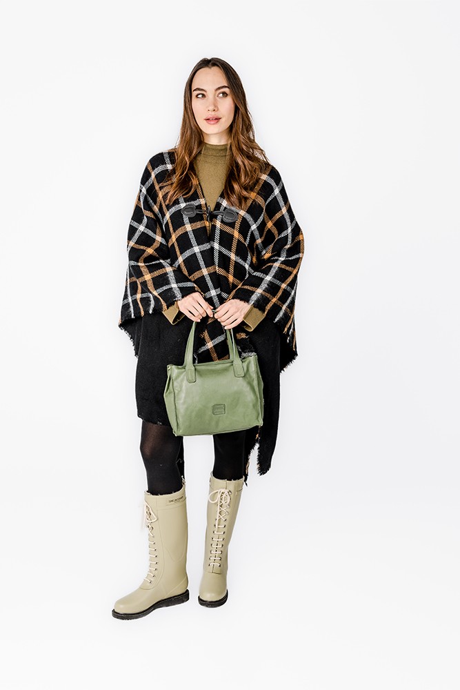 Abbacino Poncho con estampado a cuadros negro Gran oferta