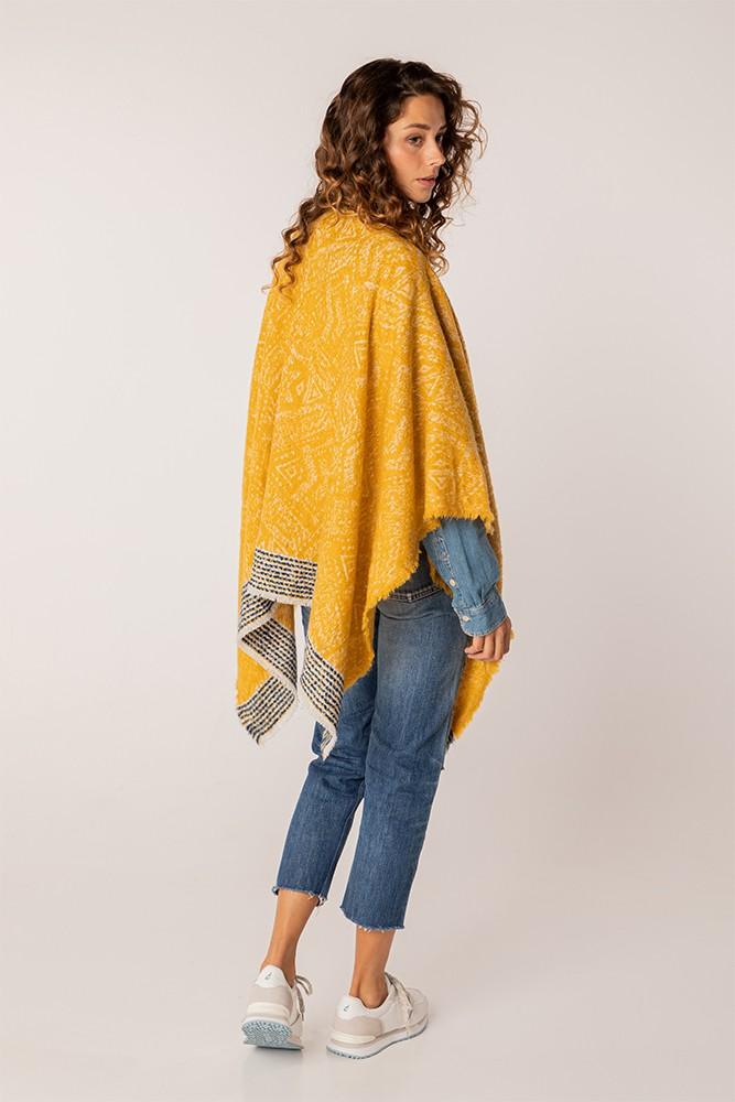 Abbacino Poncho de mujer estampado en ámbar Rebajas online