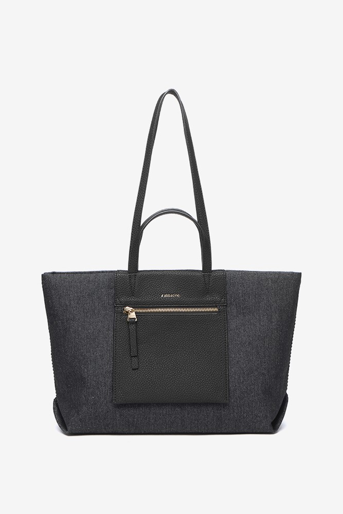 Abbacino Bolso shopper en tejido de jeans negro Último día