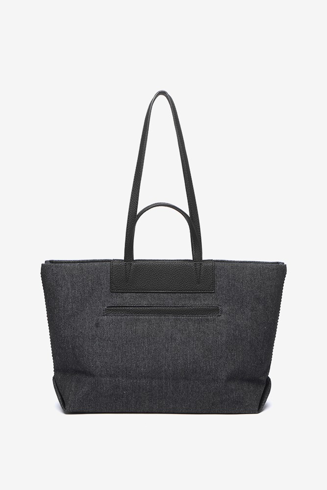 Abbacino Bolso shopper en tejido de jeans negro Último día