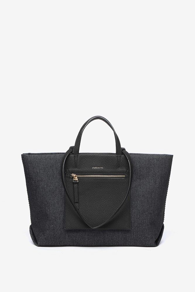 Abbacino Bolso shopper en tejido de jeans negro Último día