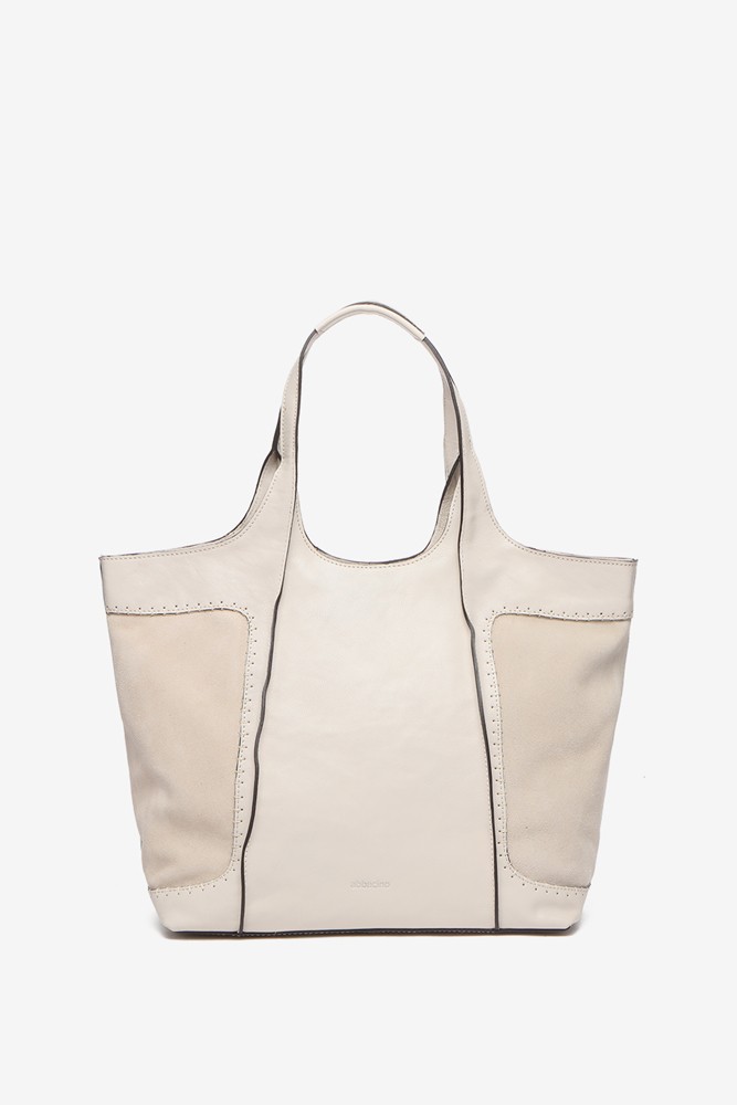Abbacino Bolso shopper de piel en beige Promoción trimestral