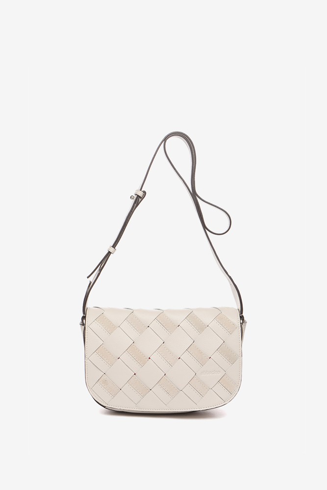 Abbacino Bandolera de piel trenzada en beige Superdescuento