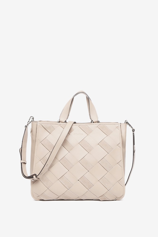 Abbacino Shopper de piel trenzada en beige Liquidación