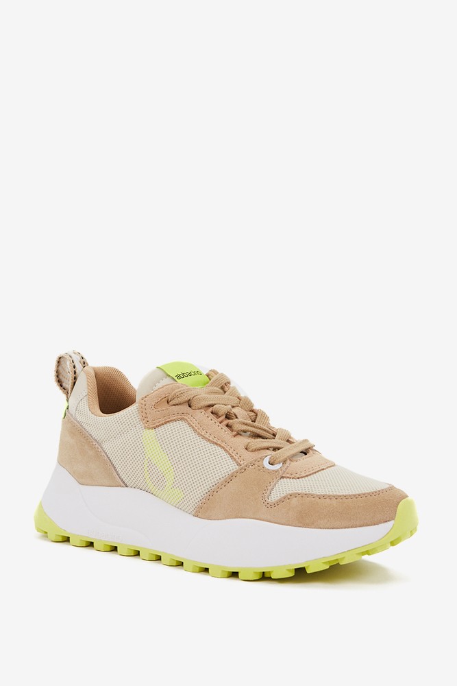 Abbacino Zapatilla de mujer estilo 'runner' en beige Tienda de fábrica