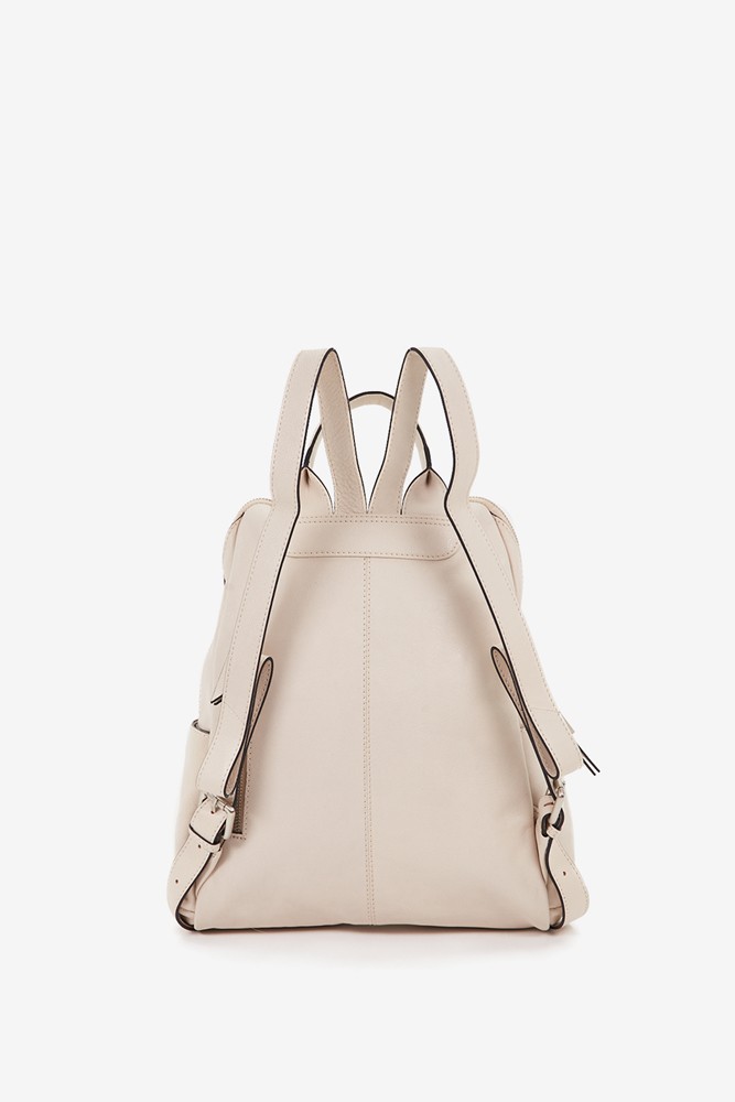 Abbacino Mochila de mujer en piel troquelada beige Limitado a 3 días