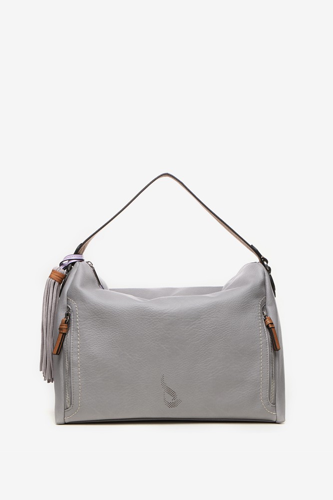 Abbacino Bolso hobo de mujer con borla en gris Precios de Black Friday