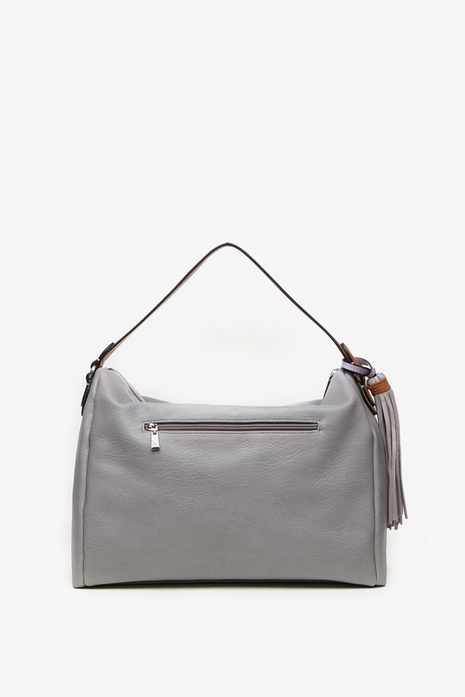 Abbacino Bolso hobo de mujer con borla en gris Precios de Black Friday
