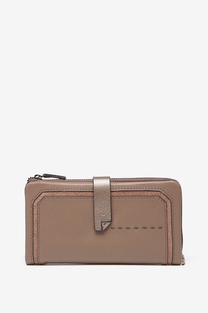 Abbacino Cartera grande en piel y serraje taupe Rebajas
