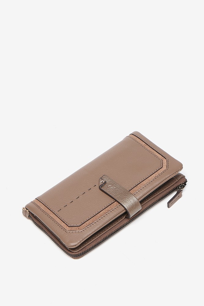 Abbacino Cartera grande en piel y serraje taupe Rebajas