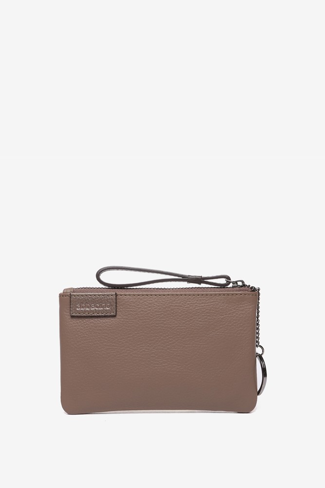 Abbacino Monedero en piel y serraje taupe Ofertas