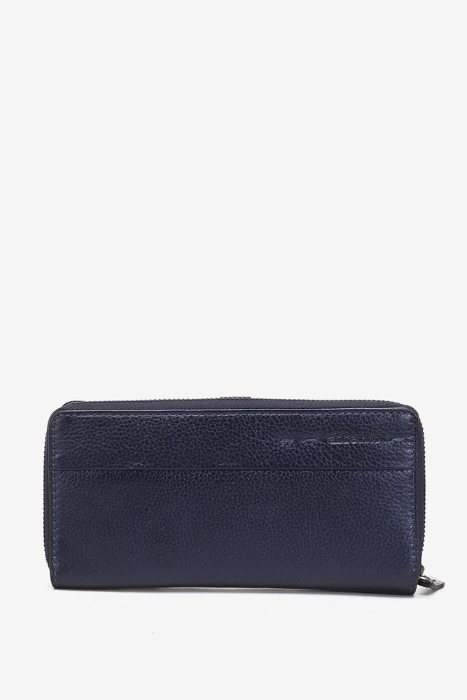 Abbacino Cartera grande con herraje en piel metalizada azul Liquidación