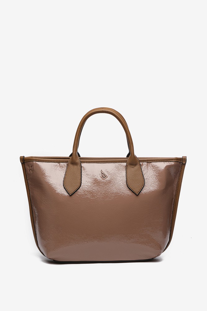 Abbacino Bolso shopper de charol en taupe Solo hoy