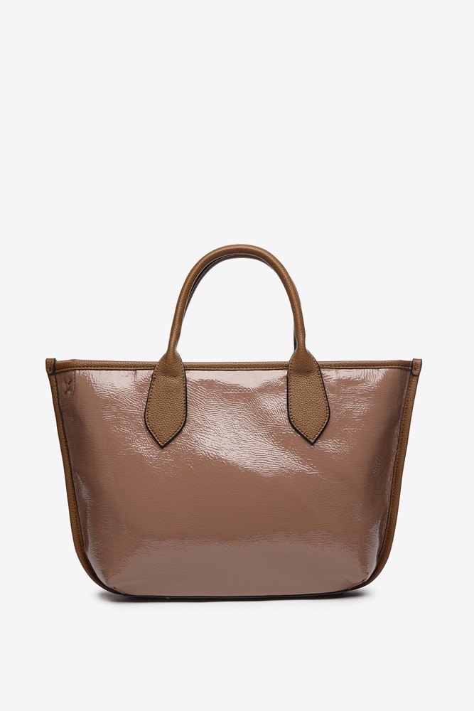 Abbacino Bolso shopper de charol en taupe Solo hoy