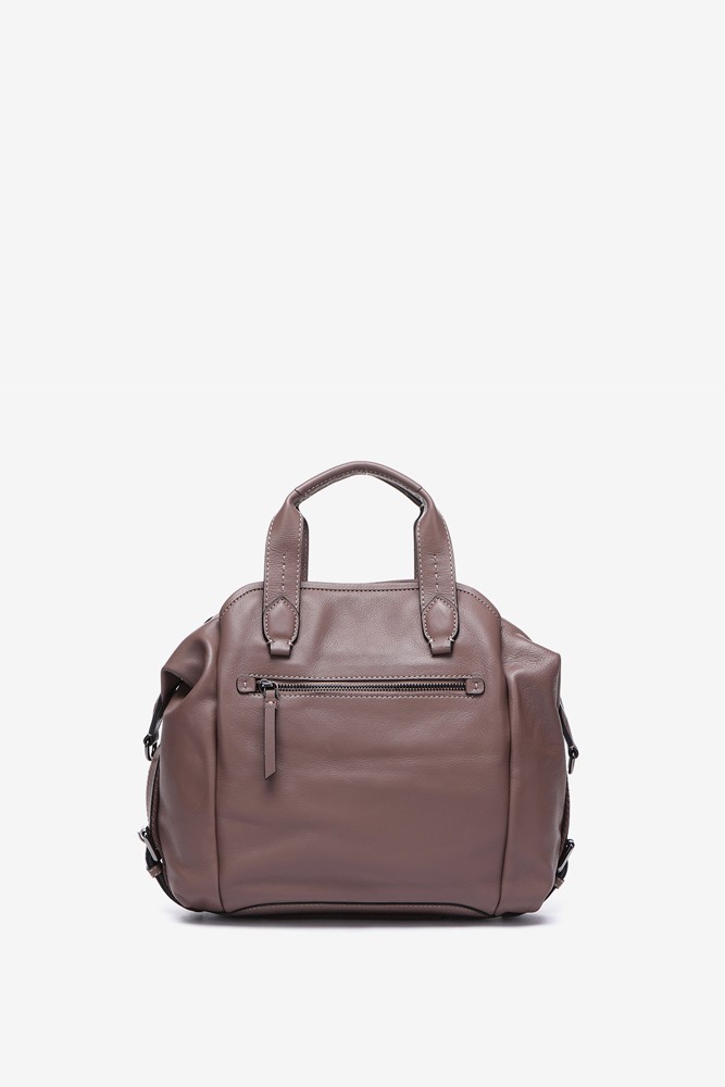 Abbacino Bolso bowling en piel taupe Oferta especial de fábrica