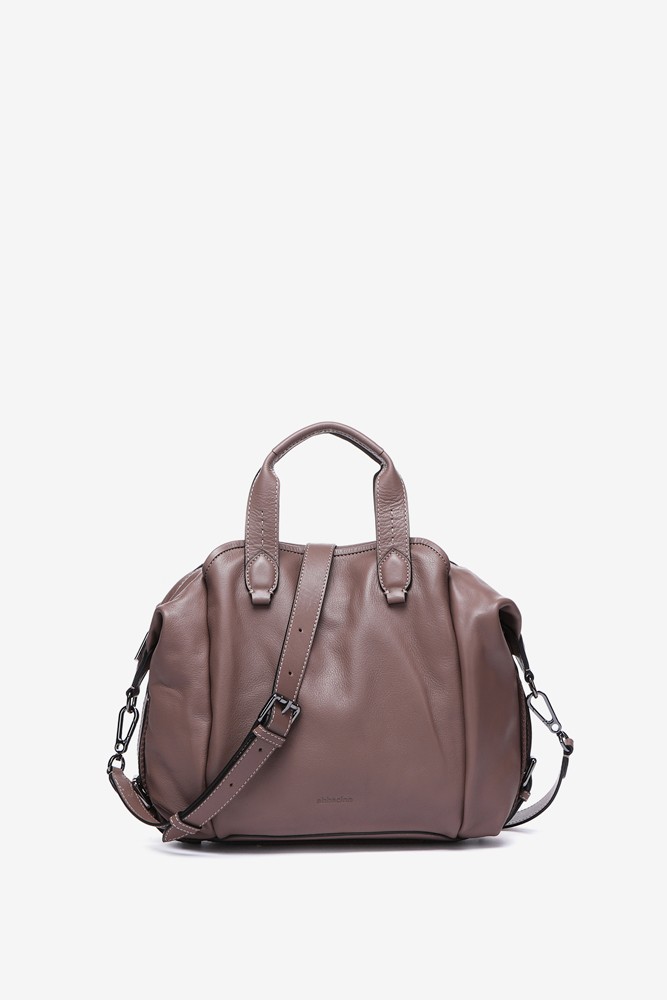 Abbacino Bolso bowling en piel taupe Oferta especial de fábrica