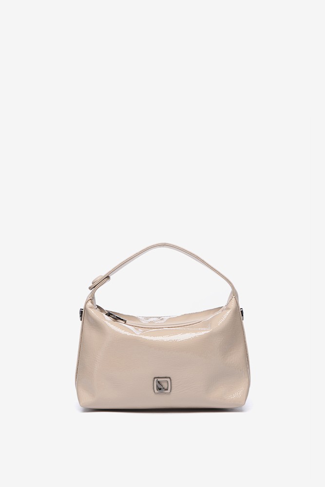 Abbacino Bolso de hombro pequeño en charol beige Solo queda un día