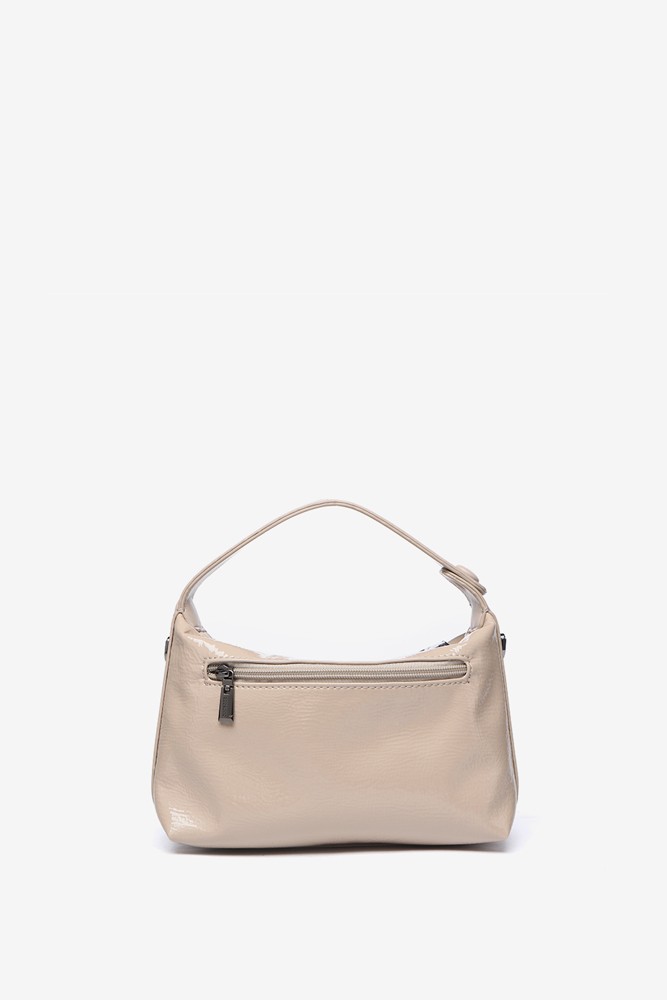 Abbacino Bolso de hombro pequeño en charol beige Solo queda un día