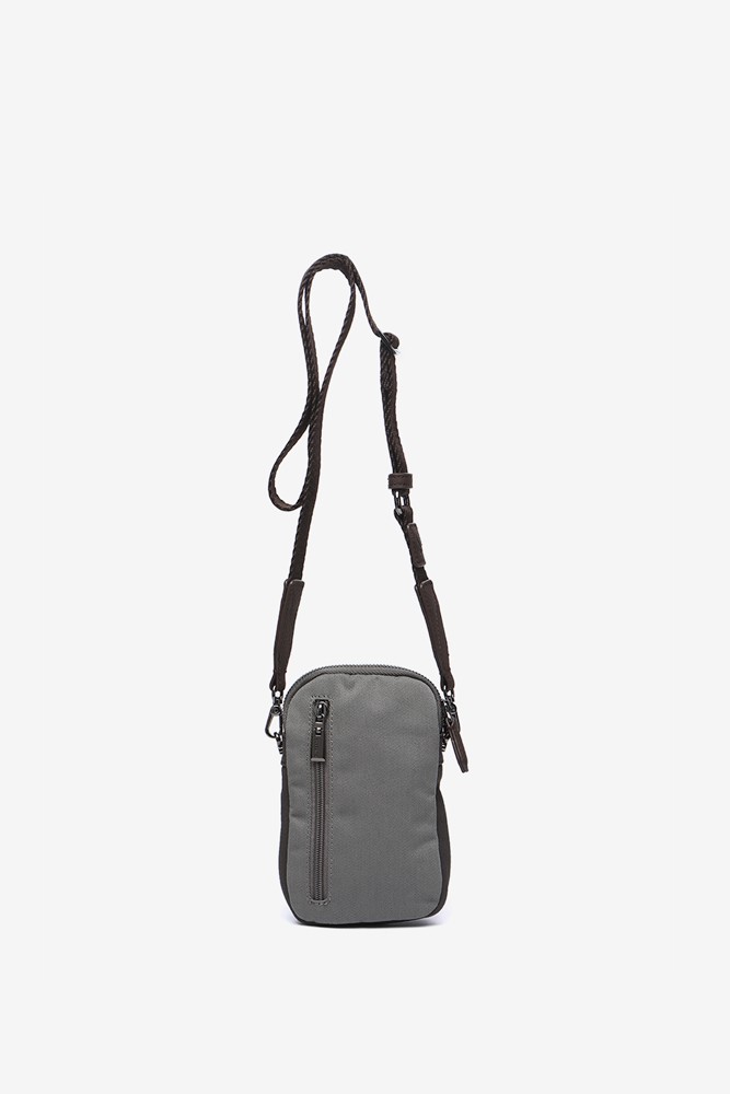 Abbacino Bolso para el móvil en materiales reciclados gris Tienda de fábrica