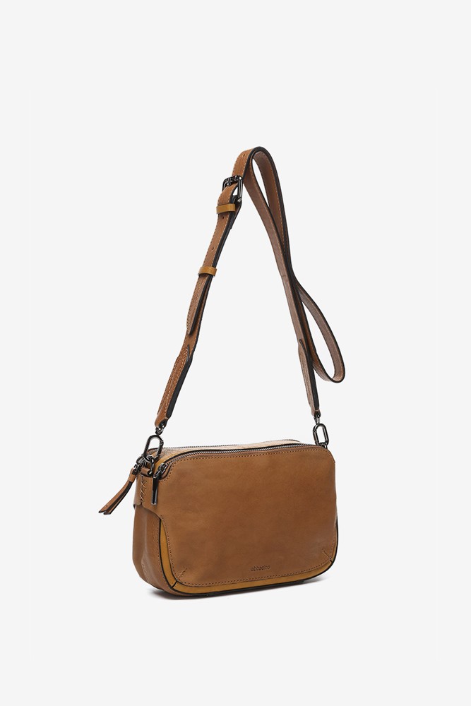 Abbacino Bandolera mini en piel cognac