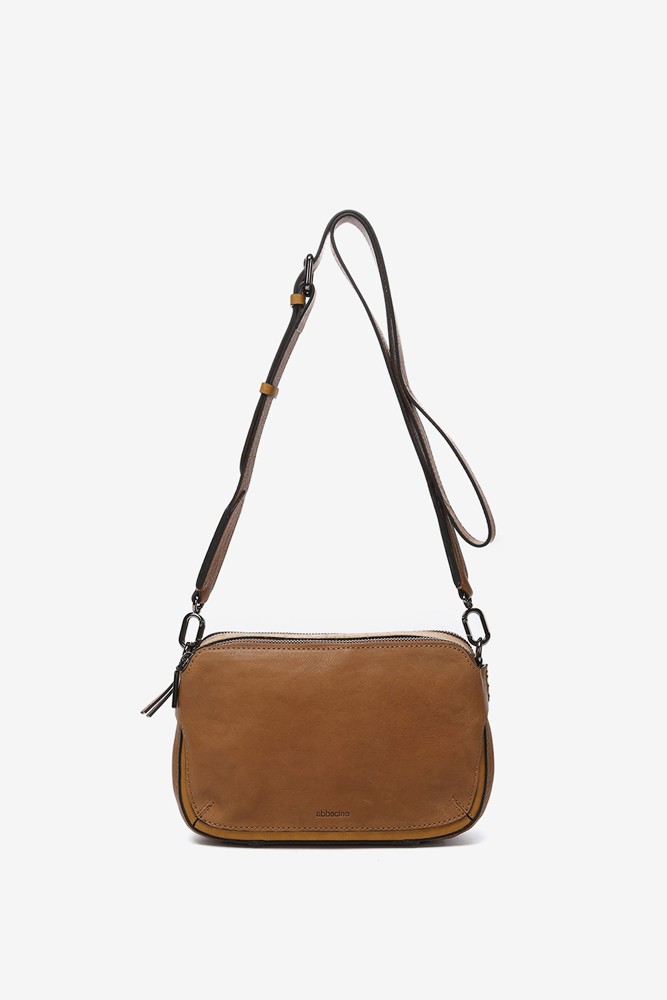 Abbacino Bandolera mini en piel cognac 2025