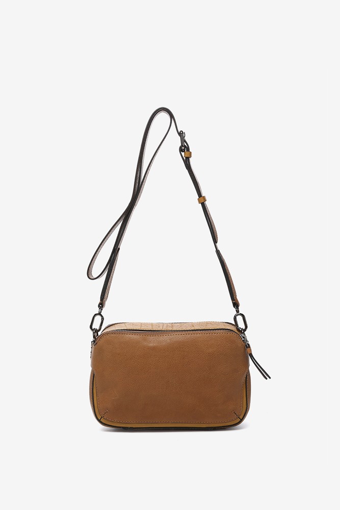 Abbacino Bandolera mini en piel cognac 2025