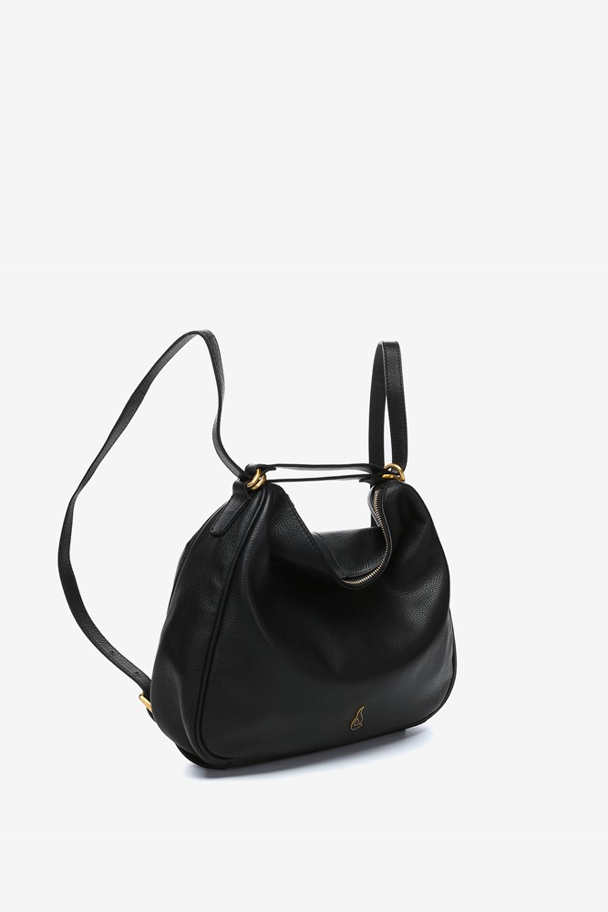 Abbacino Bolso - mochila en piel negra Outlet