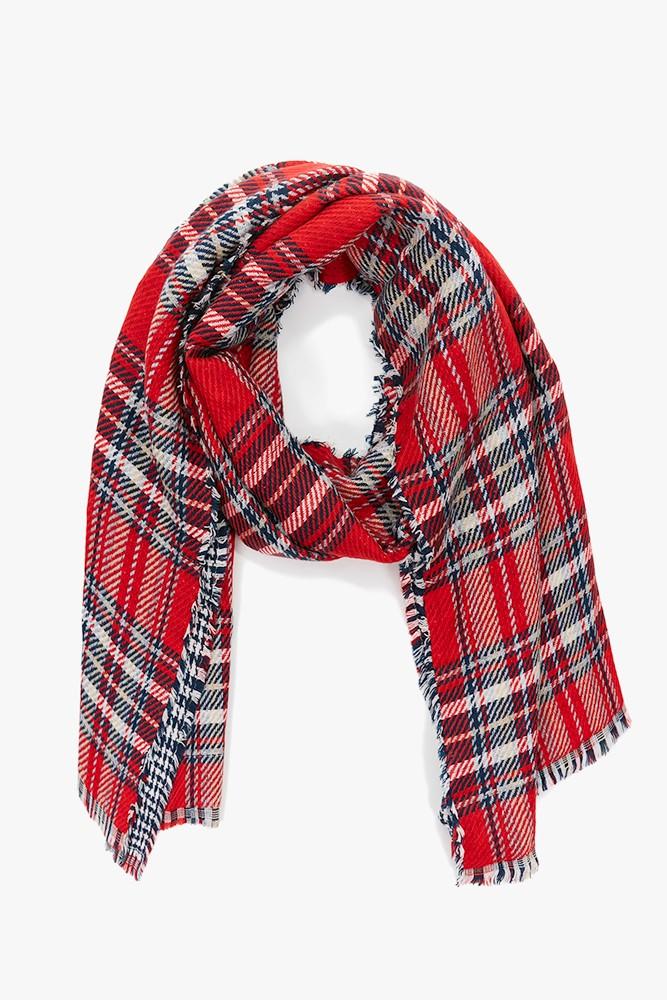Abbacino Bufanda de mujer reversible en azul y rojo Liquidación