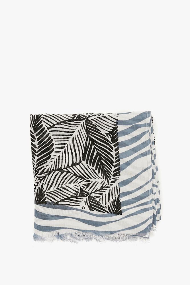 Abbacino Pañuelo con estampado tropical en blanco y negro ÚLTIMAS EDICIONES