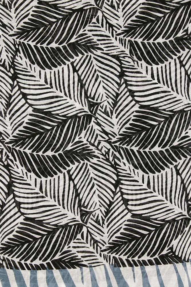 Abbacino Pañuelo con estampado tropical en blanco y negro ÚLTIMAS EDICIONES