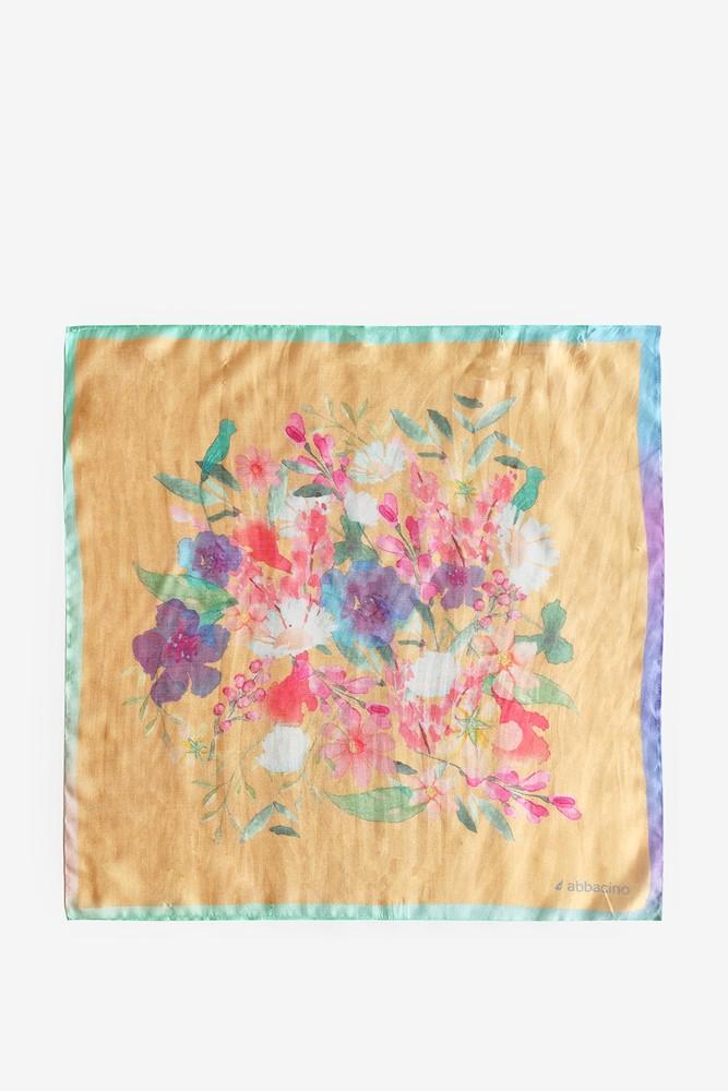 Abbacino Bandana de mujer de seda con estampado floral en naranja Precio de fábrica