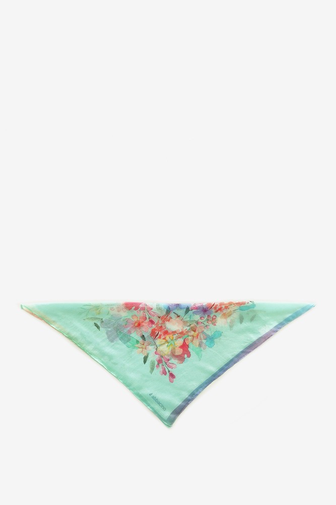 Abbacino Bandana de mujer de seda con estampado floral en turquesa Precios de Black Friday