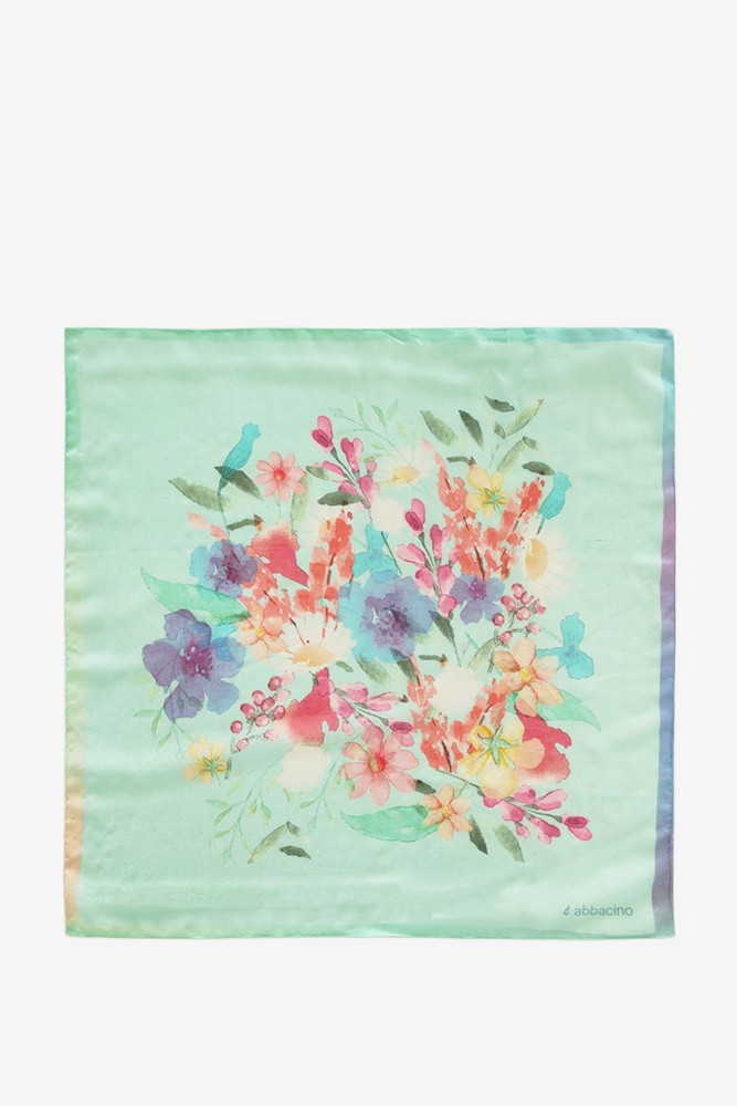 Abbacino Bandana de mujer de seda con estampado floral en turquesa Precios de Black Friday
