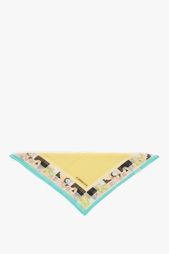 Abbacino Bandana de mujer con estampado mediterráneo en amarillo En oferta