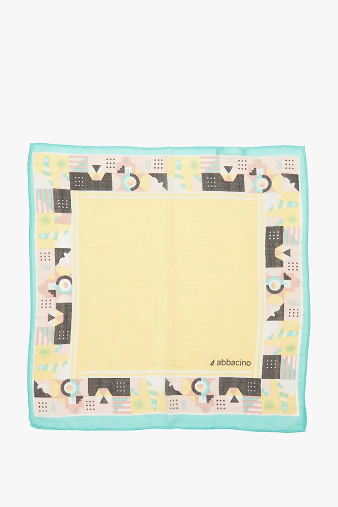 Abbacino Bandana de mujer con estampado mediterráneo en amarillo En oferta