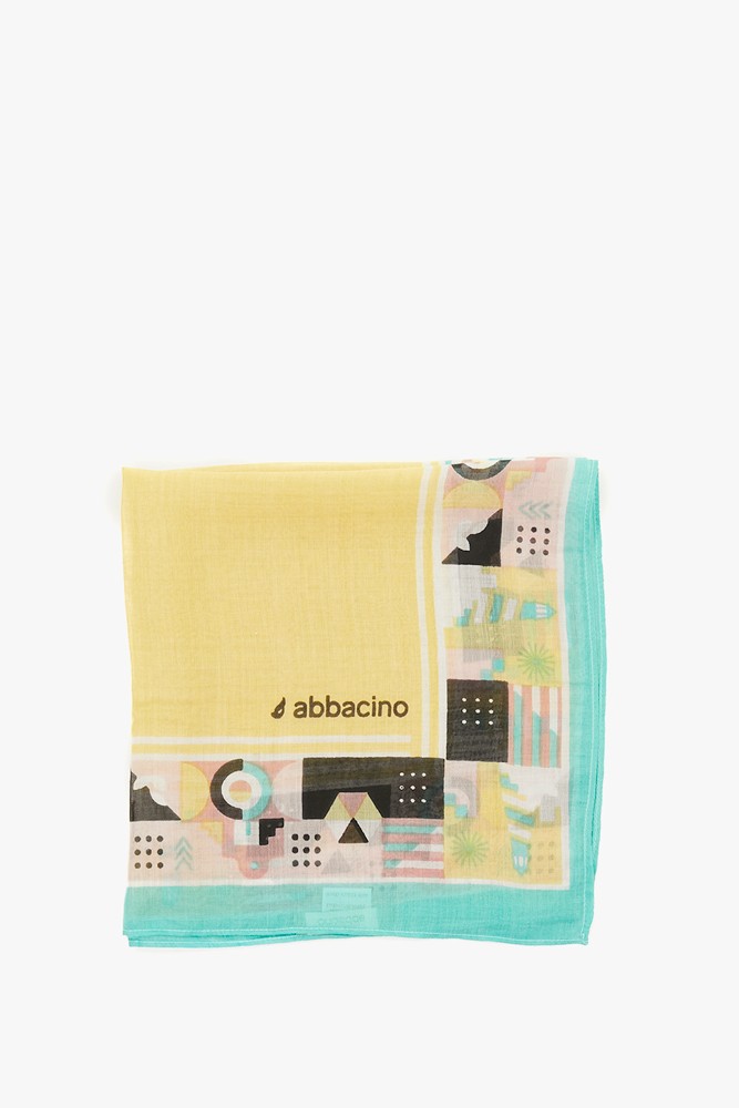 Abbacino Bandana de mujer con estampado mediterráneo en amarillo En oferta