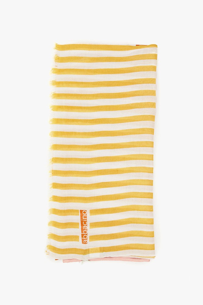 Abbacino Pañuelo de mujer con estampado a rayas en amarillo Libre de impuestos