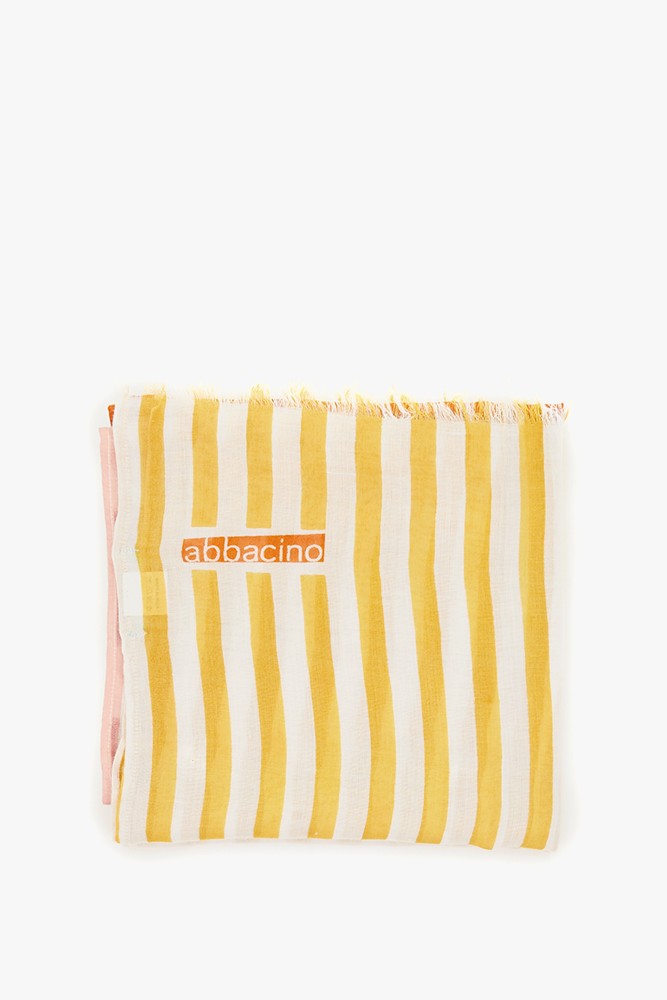 Abbacino Pañuelo de mujer con estampado a rayas en amarillo Libre de impuestos