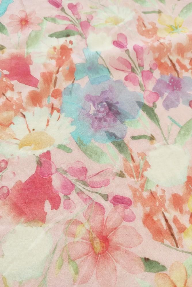 Abbacino Bandana de mujer de seda con estampado floral en rosa Oferta exclusiva