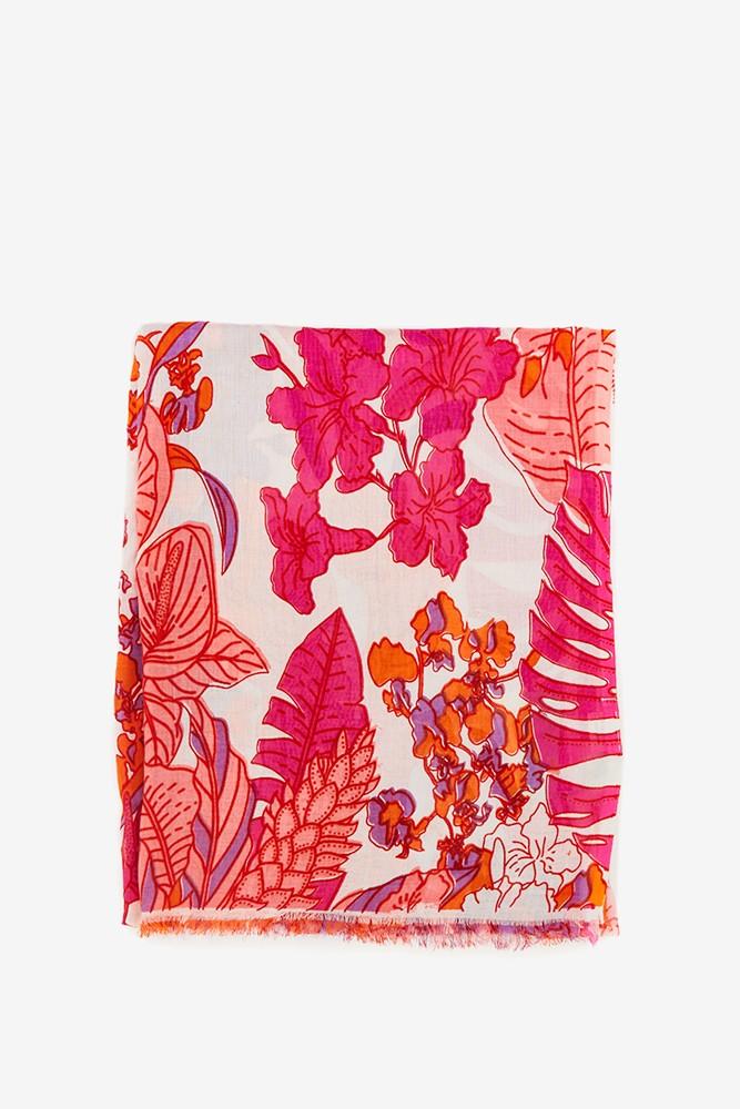 Abbacino Pañuelo de viscosa con estampado floral en tonos fucsia En línea
