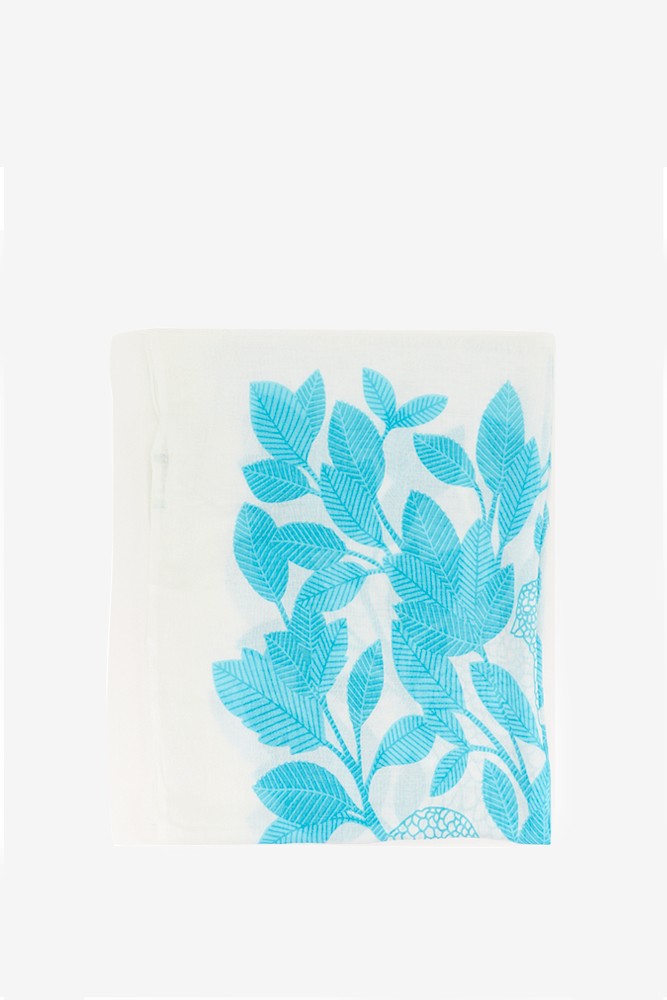 Abbacino Pañuelo de viscosa con estampado natural en tonos turquesa Outlet online
