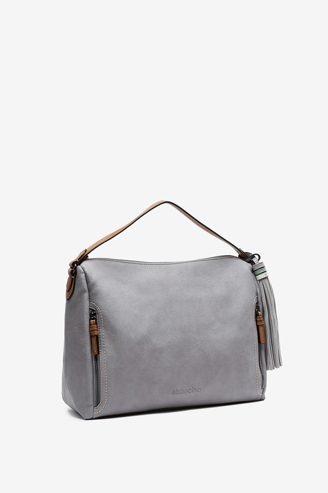Abbacino Bolso hobo de mujer con borla en gris