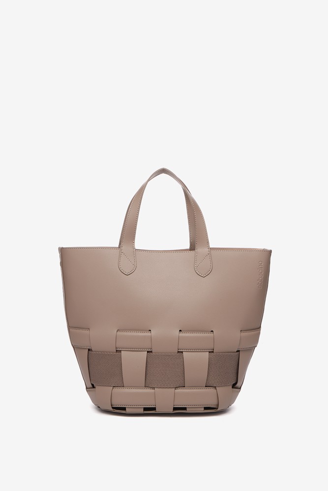 Abbacino Bolso shopper trenzado en taupe Rebajas de fábrica
