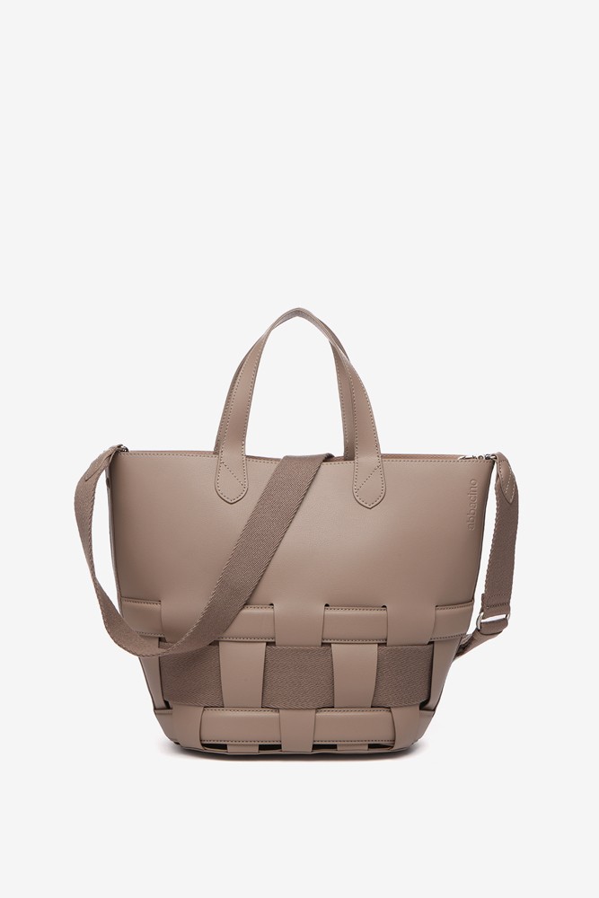 Abbacino Bolso shopper trenzado en taupe Rebajas de fábrica